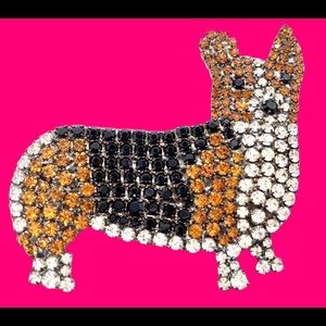 Crystal Cardigan Corgie Dog - Brooch Canine Pin
